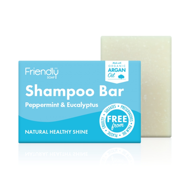Friendly Soap přírodní mýdlo na vlasy máta a eukalyptus 95g