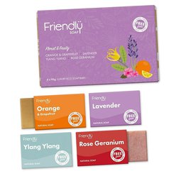 Friendly Soap přírodní mýdlo dárková sada mýdel Floral and Fruity 4x 95g