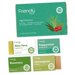 Friendly Soap přírodní mýdlo dárková sada mýdel Leafy and Herbaceous 4x 95g